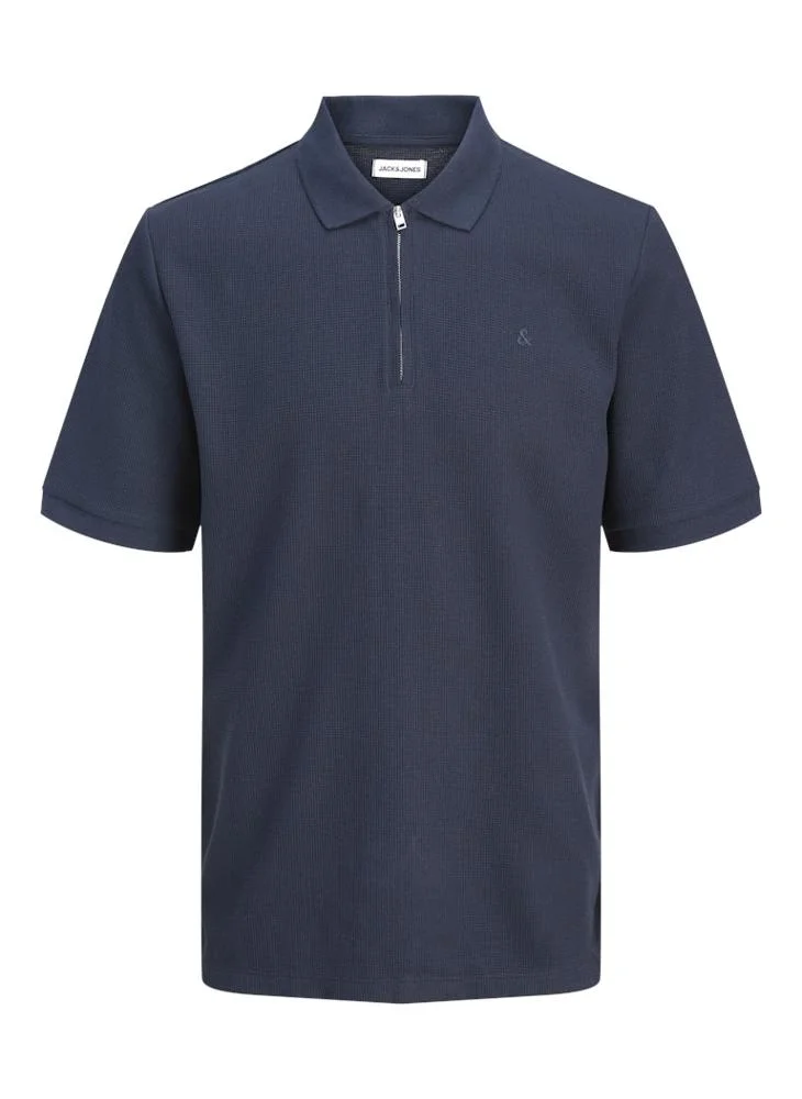 JACK & JONES Navy Blazer Detail:Classic Solid Plus size Regular Fit Polo for Men | Best Price UAE